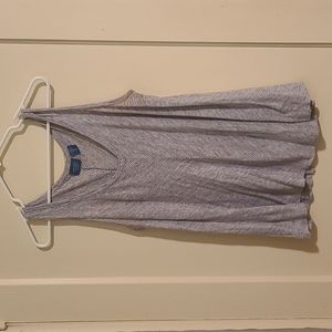 Blue striped linen tank